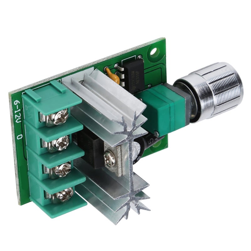 MOTOR DC Motor Speed Controller: DC 6-12V 6A, Stable Performance, Aluminum Alloy Knob With Switch Function - High Quality Circuit Board, Screw Terminals, Direction Adjustable for DC Motor Wiring & Regulatio - Image 2