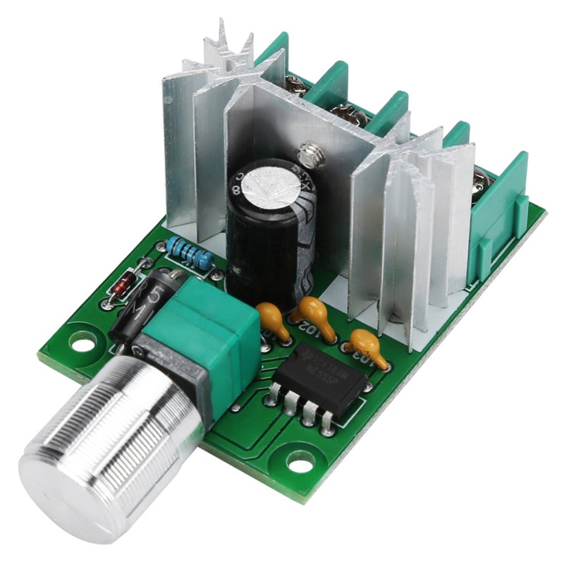 MOTOR DC Motor Speed Controller: DC 6-12V 6A, Stable Performance, Aluminum Alloy Knob With Switch Function - High Quality Circuit Board, Screw Terminals, Direction Adjustable for DC Motor Wiring & Regulatio - Image 1