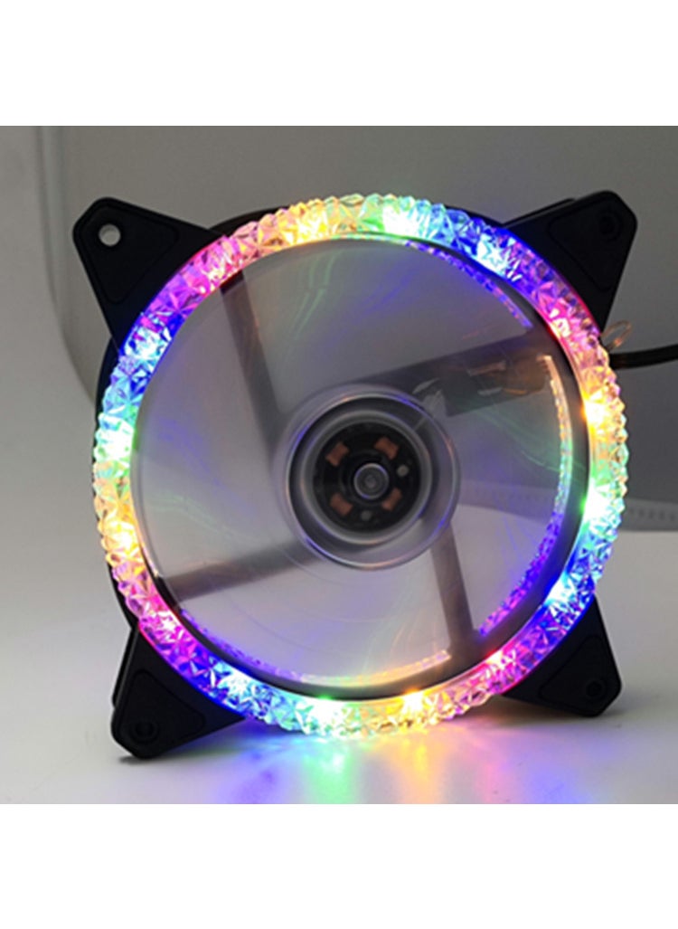 Generic Aurora Eclipse 16LED 12025 Dual Ring PC Case Fan Ice Diamond Rainbow 