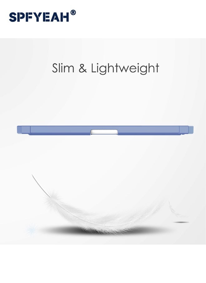iPad Mini 7 (7th Gen, 2024) / iPad Mini 6 (6th Gen, 2021) Case, Flip Hybrid Slim Case with Trifold Stand Pencil Holder, Auto Wake Sleep, Smart Magnetic Cover Clear Acrylic Back Shockproof Case for iPad Mini 7/6 8.3inch, Light Purple