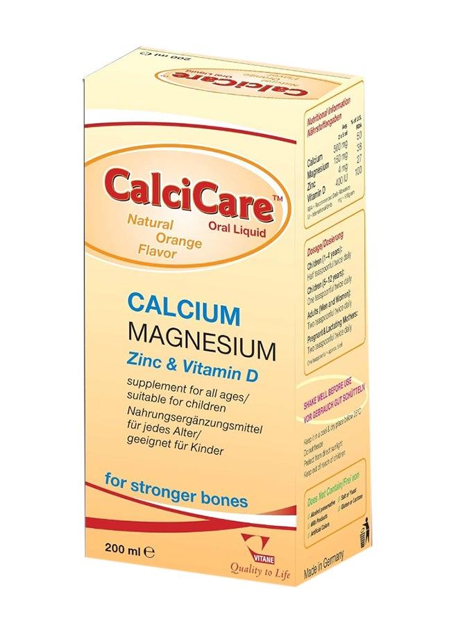 VITANE Calcicare Liquid Natural Orange Flavor Calcium  - Image 2
