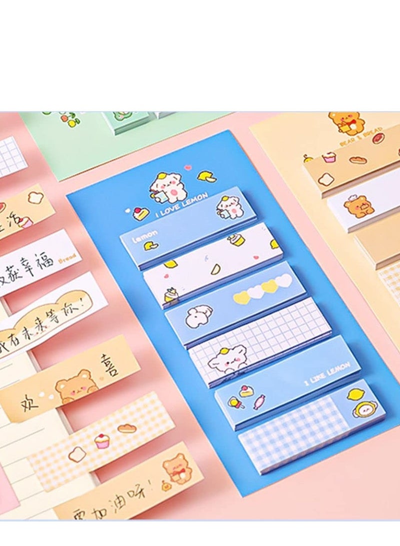 SOLARAE 8 Pcs Sticky Notes, Cartoon Sticky Notes Animals Shape Markers Flags Self-Stick Memo Pads Students Home Office Roommates Gifts Tab Supplies(4 Styles*2) - Image 5