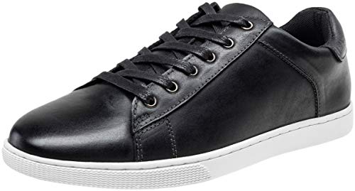 Jousen Men' s Casual Shoes Leather Dress Sneakers Business Casual Shoes for Men Breathable Fashion Sneakers (MY852 Black 10.5) - Image 1