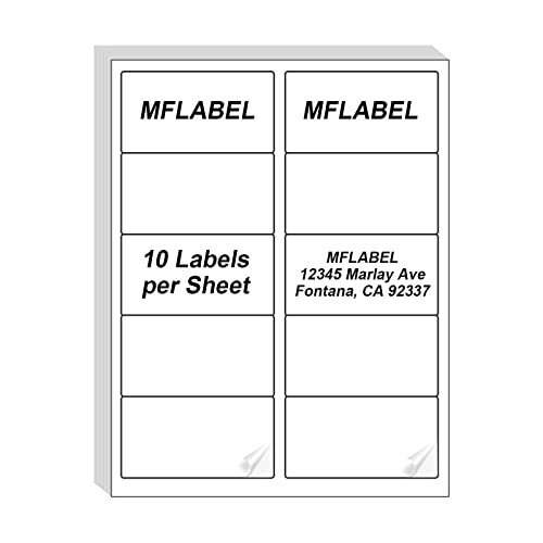 MFLABEL 2"x4" Shipping Labels - 1000 Premium Matte White Address Labels for FBA, Laser & Inkjet Printers (100 Sheets, 10/Sht) + Free Fragile Stickers! - Image 1