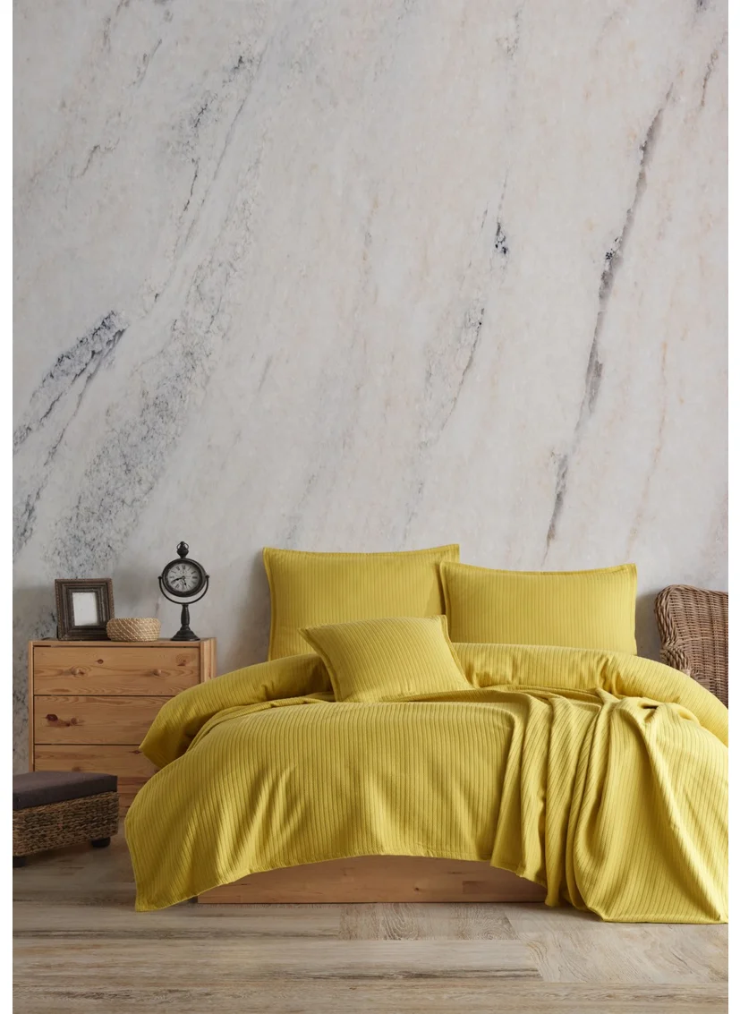 Lief Home Cotton Knitted Patterned Multi-Purpose Bedspread | 240X230