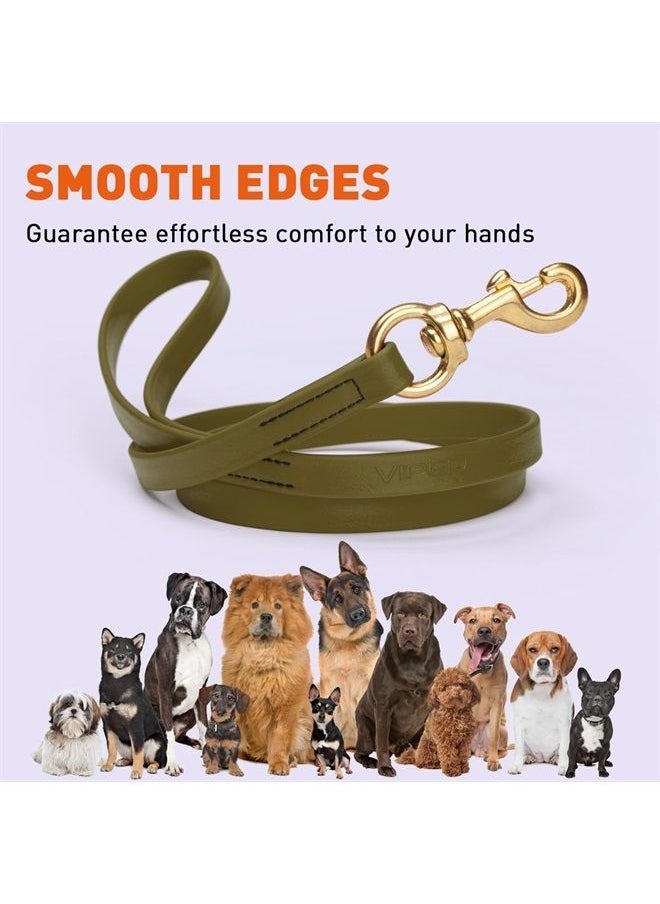 Viper Biothane K9 Working Dog Leash Waterproof Lead for Tracking Training Schutzhund Odor-Proof Long Line with Solid Brass Snap for Puppy Medium and Large Dogs 4ft, Olive Drab Green  - Image 2