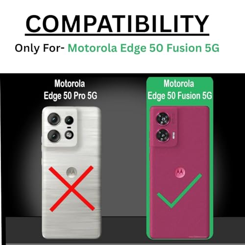MAGICHUB Hybrid Shockproof Back Cover Case for Motorola Moto Edge 50 Fusion 5G / Motorola Moto G96 5G| Hard Back Cover Case (PC & TPU, MagSafe Compatible, Translucent Smoke Matte Back, Black Sides) - Image 2