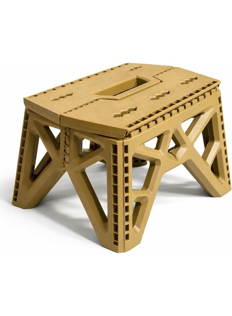 Small,  foldable, heavy-duty, portable plastic chair with a space-saving design.  suitable for indoor and outdoor use, camping, fishing, and gardening. Versatile, sturdy, and practical. 32 x 28 x 23 cm - Image 1