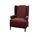 MAYTEX Maytex Pixel Ultra Soft Stretch Wing Back Arm Furniture Cover 1 Piece Wine Red Chair Slipcover - Image 2