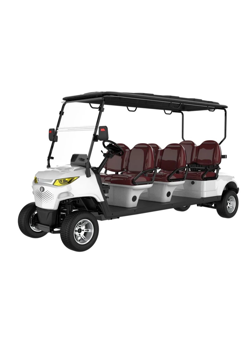 سنكارت عربة جولف كهربائية SUNCART ذات 6 مقاعد MXV6+0 مع لوحة عدادات بشاشة تعمل باللمس، ومقعد جلدي عالي الجودة وعربة غولف هيدروليكية ذات 4 عجلات - Image 4