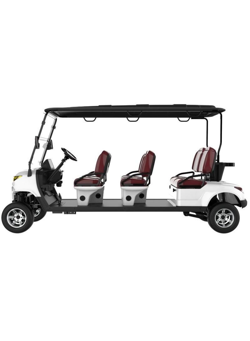 سنكارت عربة جولف كهربائية SUNCART ذات 6 مقاعد MXV6+0 مع لوحة عدادات بشاشة تعمل باللمس، ومقعد جلدي عالي الجودة وعربة غولف هيدروليكية ذات 4 عجلات - Image 5