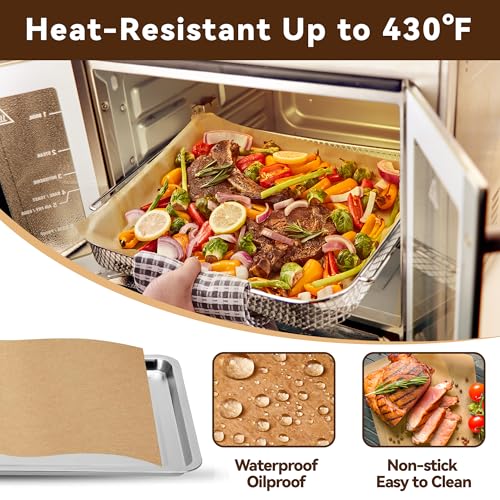 SIUDANGKA Air Fryer Liners Disposable for Emeril Lagasse 26 QT Extra Large Air Fryer, 100 PCS Unbleached Parchment Paper Sheets Accessories for Emeril Lagasse 26 Qt Toaster Oven - Image 3
