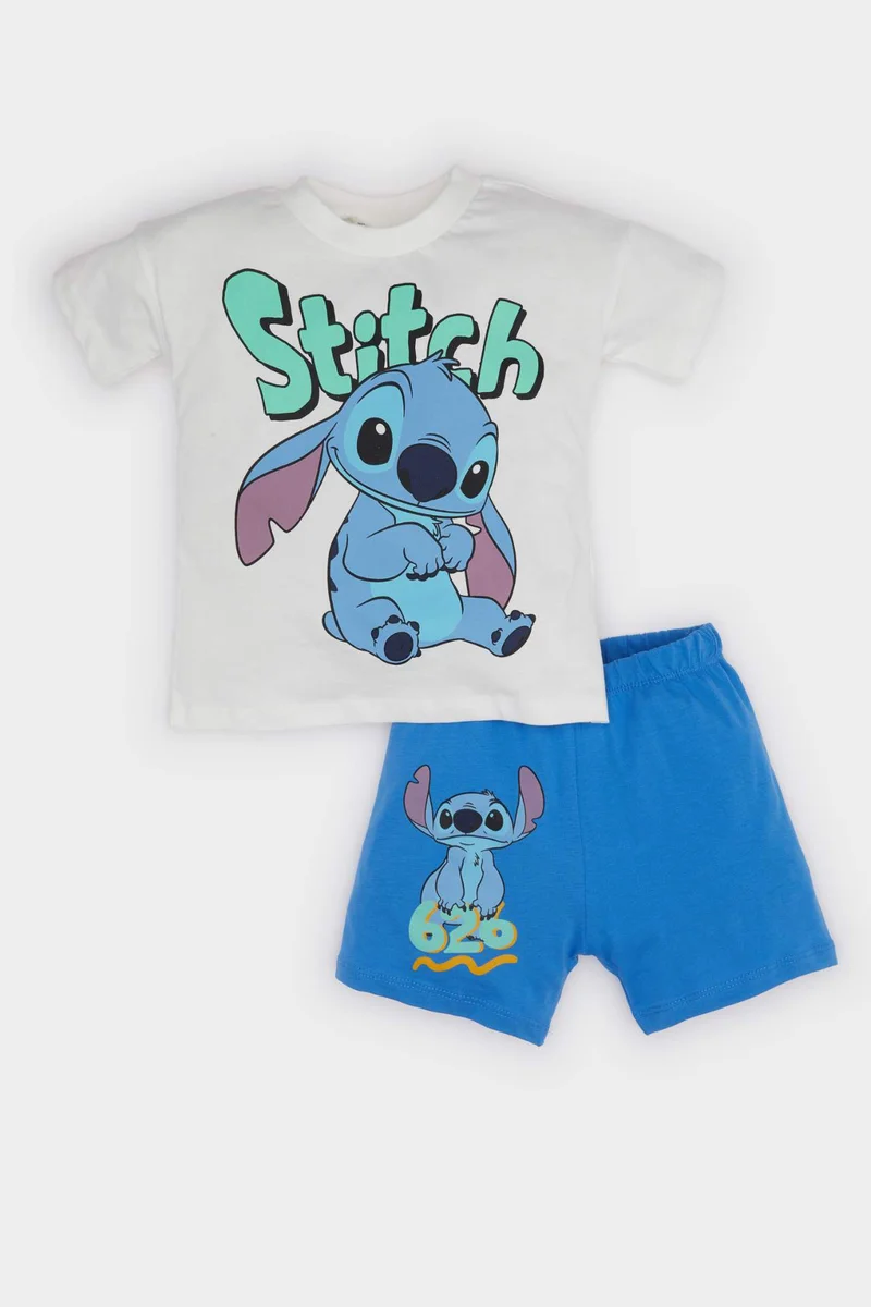 DeFacto Baby Boy Disney Lilo &amp; Stitch T-Shirt Shorts 2 Piece Set