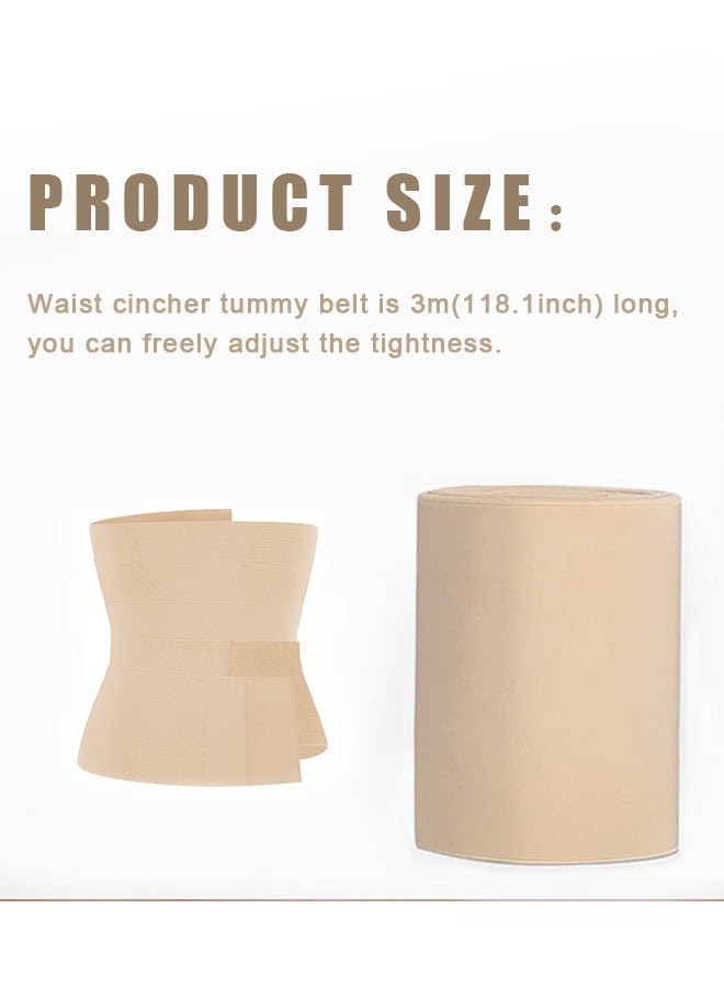 Slimming Tummy Waist Wrap Trainer for Women, Adjustable Invisible Skin Friendly Breathable Elastic Body Shaper Wrap Belt, Long Torso Back Pain Relie Belt (Skin color) - Image 2