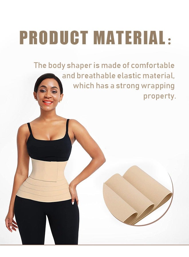 Slimming Tummy Waist Wrap Trainer for Women, Adjustable Invisible Skin Friendly Breathable Elastic Body Shaper Wrap Belt, Long Torso Back Pain Relie Belt (Skin color) - Image 3
