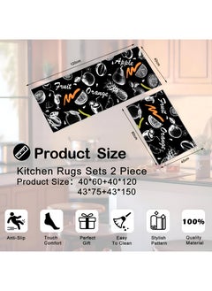 Generic Comfortable Non-Slip Kitchen Mats, Set Of 2 Washable And Dust-Proof Rugs, Easy To Maintain With A Convenient Removable Sliding Feature, Perfect For Enhancing Your Kitchen Decor  - Image 4