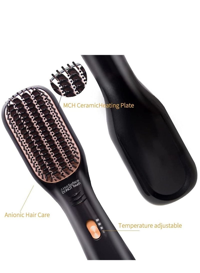 Rabos Multi-functional Hair Dryer Hot Air Comb Black/Gold - Image 3