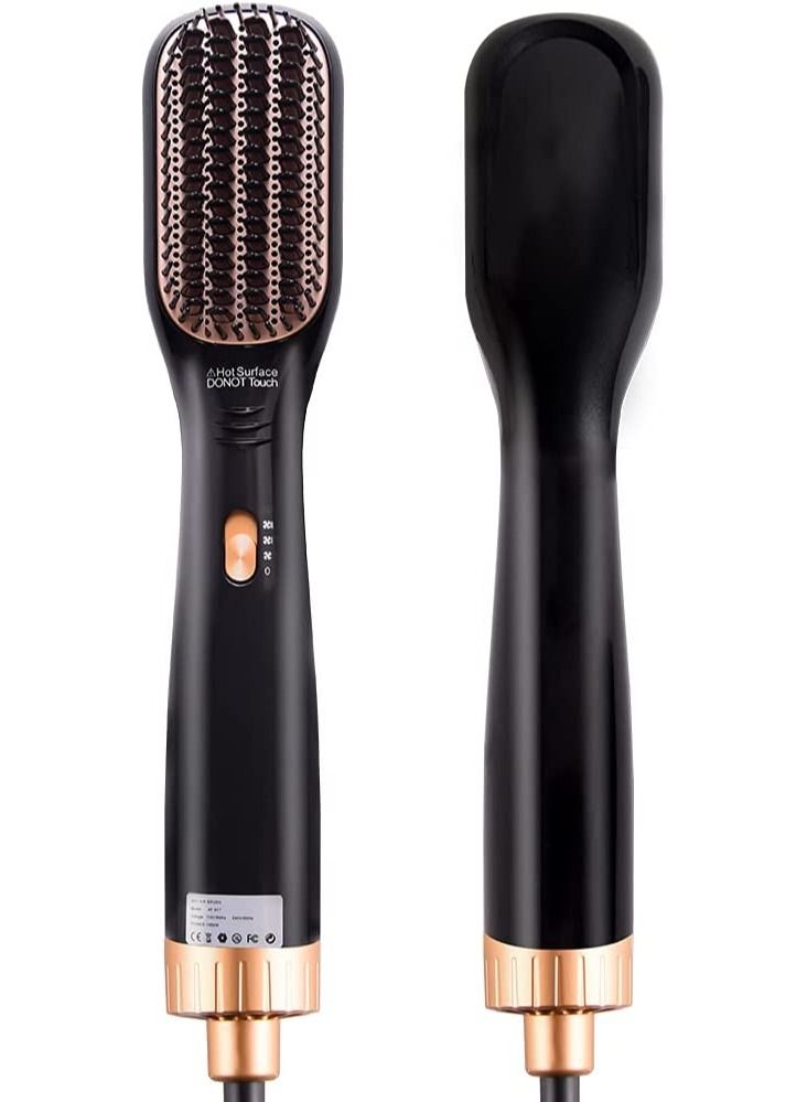 Rabos Multi-functional Hair Dryer Hot Air Comb Black/Gold - Image 2