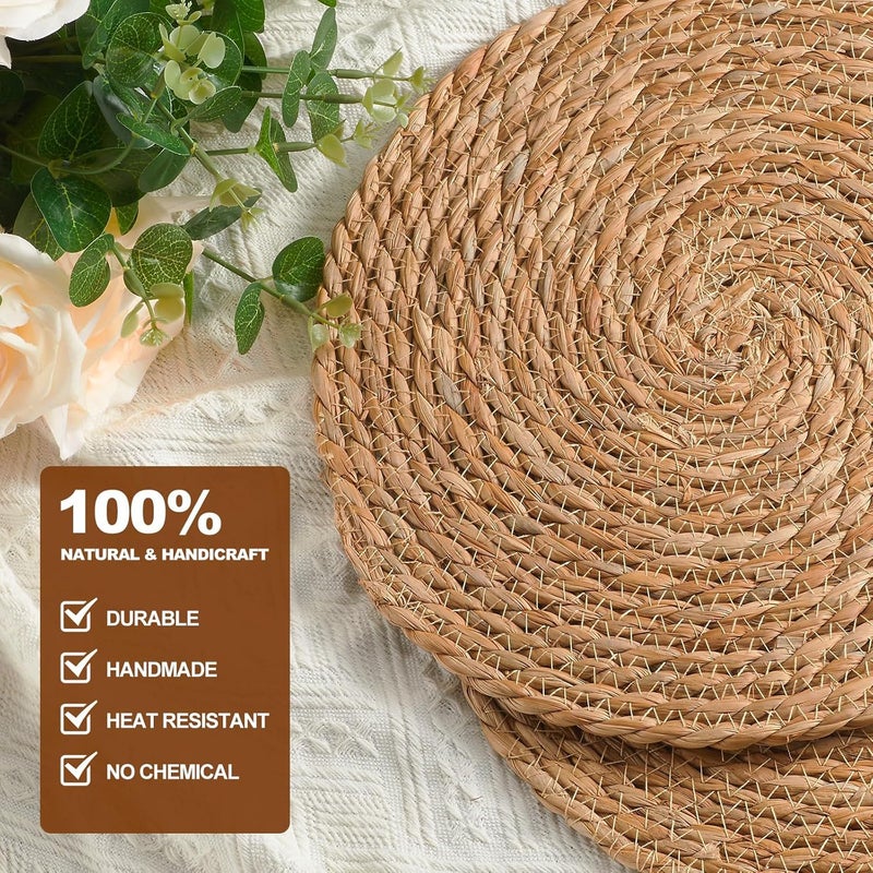 Home Hand-Woven Anti-Scalding Japanese-Style Busweed Corn Leather Mat Placemat Tea Cup Heat Insulation Mat Bowl Mat - Image 4