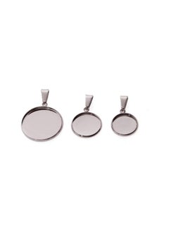 WYBOT 20Pcs Blank Bezel Pendant Connector Trays Round Cabochon Settings Base for DIY Jewelry Making Earring Necklace 12mm 