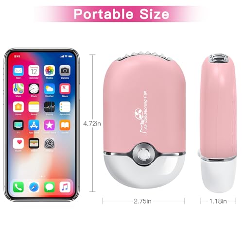 mlogiroa Lash Fan Mini Portable Eyelash Fan Handheld for Eyelash Extension Rechargeable USB C Air Cooling Blower with Built in Sponge Lash Extension Application(Pink) - Image 5