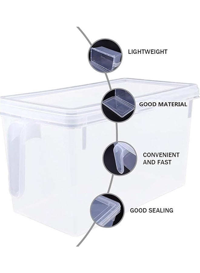 JCB CHIC 4 قطع علب تخزين طعام مع غطاء ومقبض، منظم ثلاجة وتخزين شفاف، علب تخزين فواكه بلاستيكية كبيرة آمنة في الثلاجة بلاستيكية كبيرة قابلة للتكديس لحفظ الفاكهة طازجة - Image 3