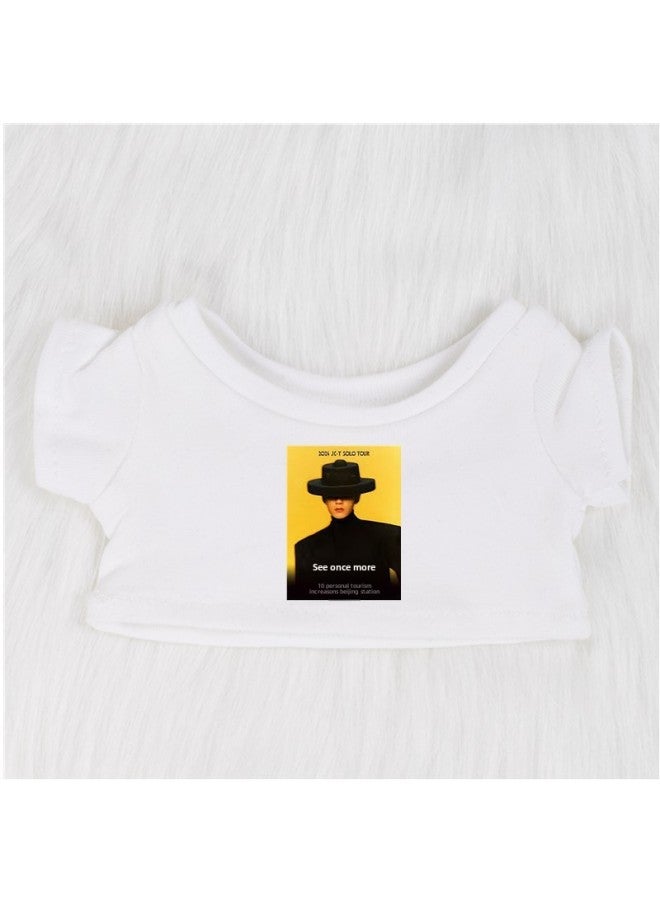 10cm Doll Clothes Tanjianzi With Short Sleeve T-shirt 15/20cm Cotton Doll Cloth Doll Clothes-Specifications:20cm-Color:White Portrait T-shirt  - Image 1