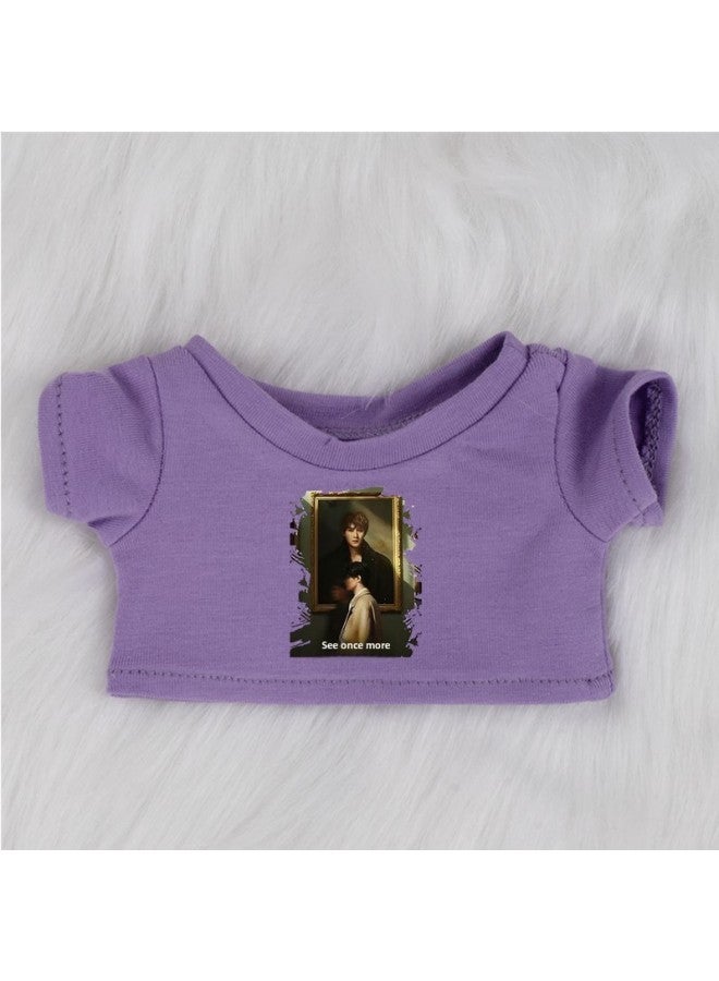 10cm Doll Clothes Tanjianzi With Short Sleeve T-shirt 15/20cm Cotton Doll Cloth Doll Clothes-Specifications:20cm-Color:White Portrait T-shirt  - Image 4