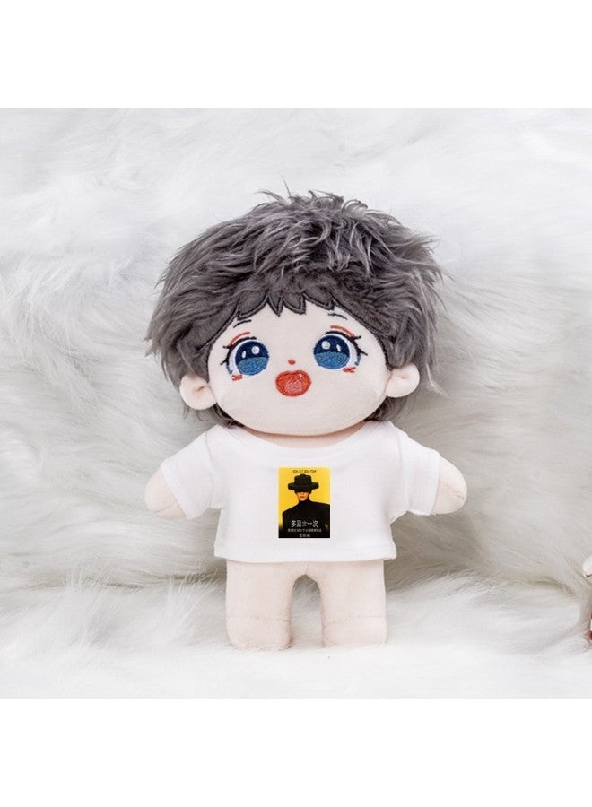 10cm Doll Clothes Tanjianzi With Short Sleeve T-shirt 15/20cm Cotton Doll Cloth Doll Clothes-Specifications:20cm-Color:White Portrait T-shirt  - Image 3