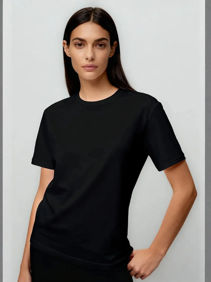 تومي لايف TOMMY Women's Cotton Elastane Crew Neck T-Shirt
