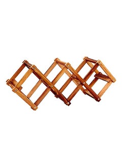 HOME TASTE Hometaste Wood Wine Storage Racks Countertop, 10 Bottle Wooden Stackable Wine Cellar Racks, Foldable Tabletop Free Standing Wine Display Shelf For Home Kitchen Bar Cabinets (5 Bottle Rack (Brown)) 
