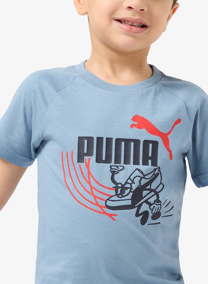 PUMA Kids Little Runners Aop T-Shirt - Image 3