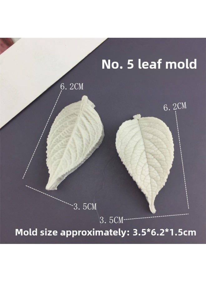 DIY Flip Sugar Flower Leaf Simulation Pattern Vein Flower Cake Baking Silicone Mold Food Grade Tool Decoration-Specification - Image 1