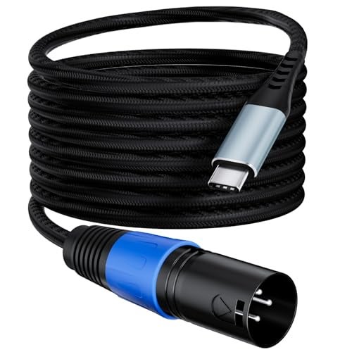 Mugteeve USB C to XLR Male Speaker Cable, 10 Feet Smartphone USB Type-C to XLR Output Cable, Built-in Hi-Fi Grade DAC Audio Chip, for Mixer, AMP, Studio Monitor Connection Cord - Image 1