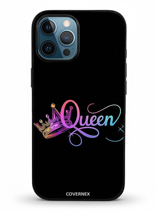Covernex Apple iPhone 12 Pro Max Protective Case Cover Printed Featuring The Queen with Holographic Crown - Image 2