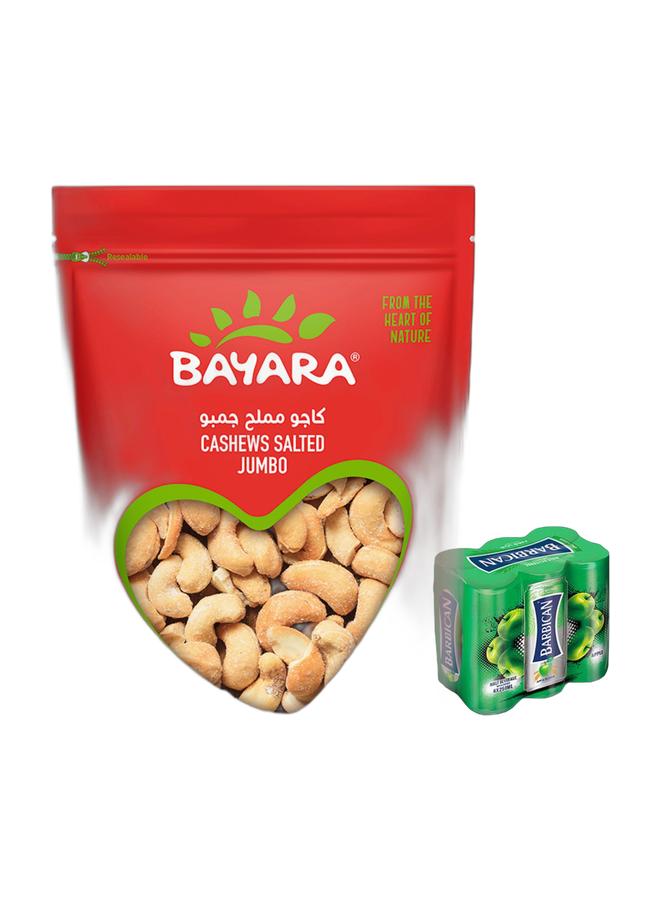 noon Bayara Salted Cashew 400grams + Barbican Apple Flavor Malt Beverage, Can, 250ml × 6 Pack of 6 - Image 1