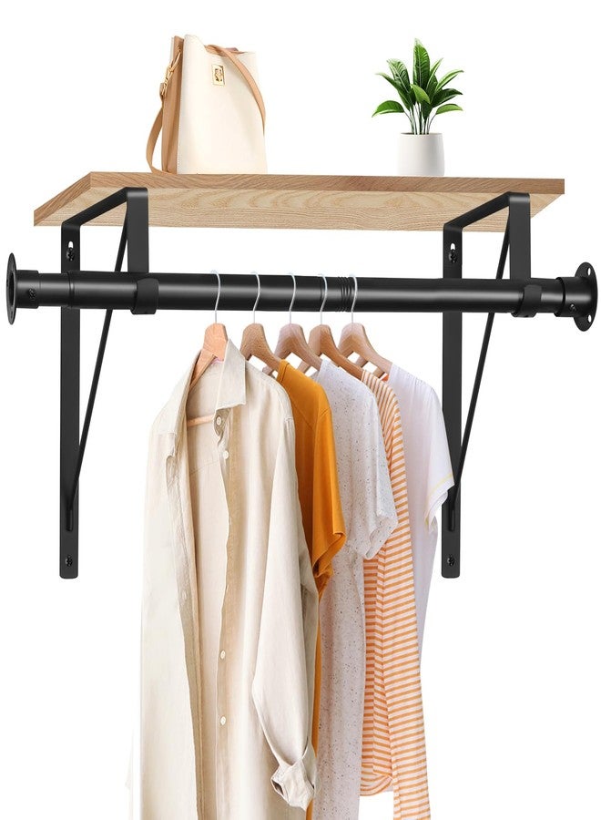 Anndason Closet Rod, 16 to 75 Inch Closet Rods Heavy Duty Closet Rod Adjustable Closet Rod Closet Rods for Hanging Clothes and Heavy Duty Closet Rod Bracket Closet Rod Support (Black) - Image 1