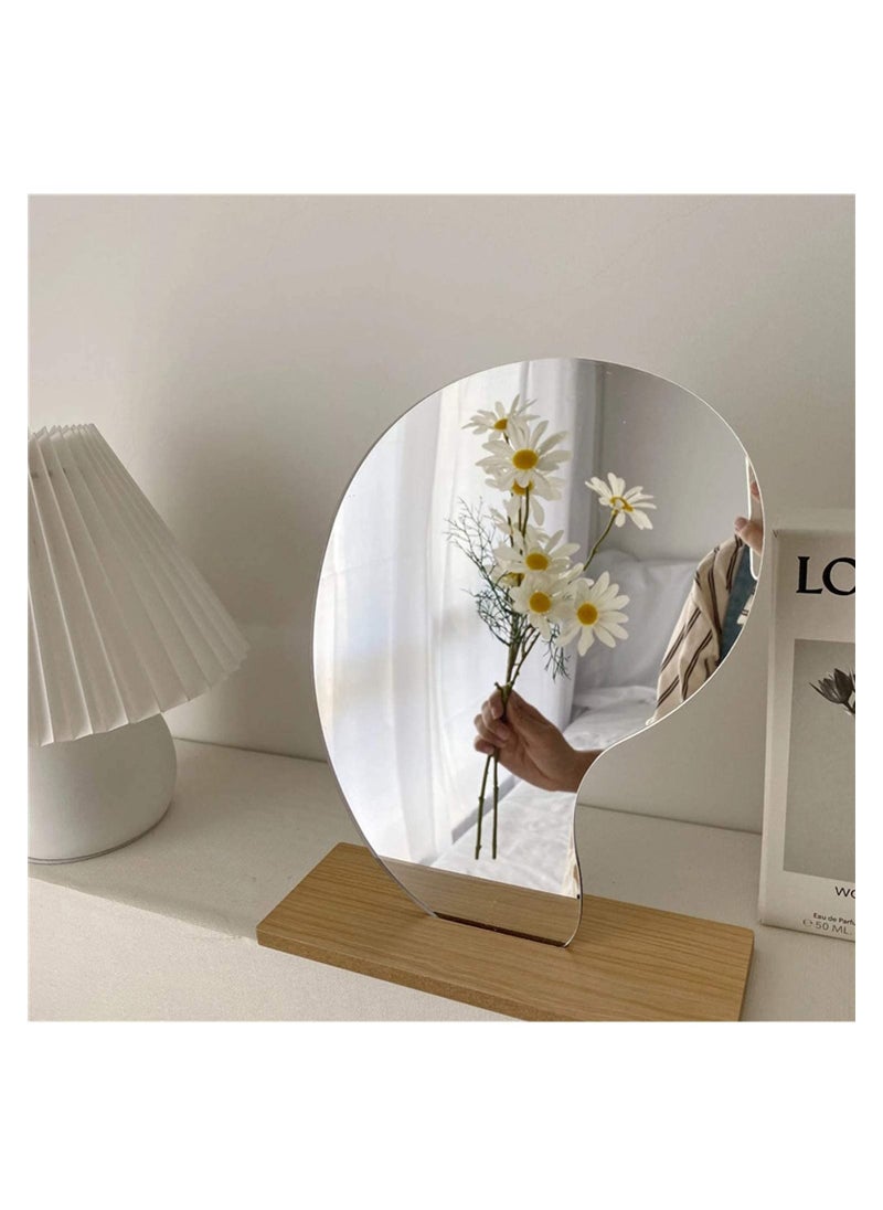 Y&D Acrylic Makeup Mirror for Desk with Stand-Aesthetic Decor Vanity Mirror-Frameless Table top Bedroom, Living Room and Minimal Spaces  - Image 1