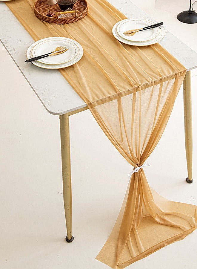 BF HOME Chiffon Tablecloths Table Runner Chessian for Wedding Reception Bridal Shower Party Event Decoration Table Centerpiece - Image 1