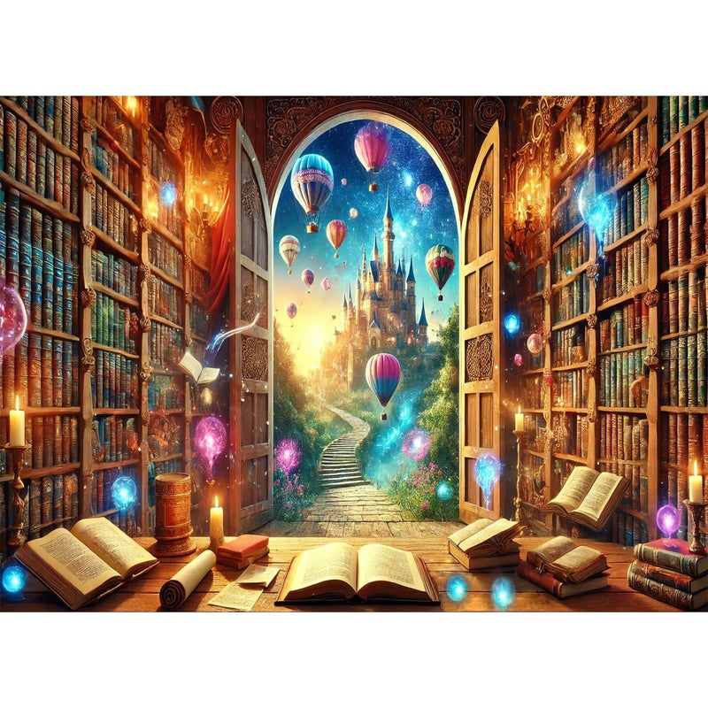 Yunlus Jigsaw Puzzles for Adults 1000 Pieces Impossible Hard Difficult Challenging Puzzles for Adults Teens 1000pc Puzzles Magical Castle Bookshelf Stories Jigsaw Puzzle 1000 Pieces 28 x 20 inch - Image 3