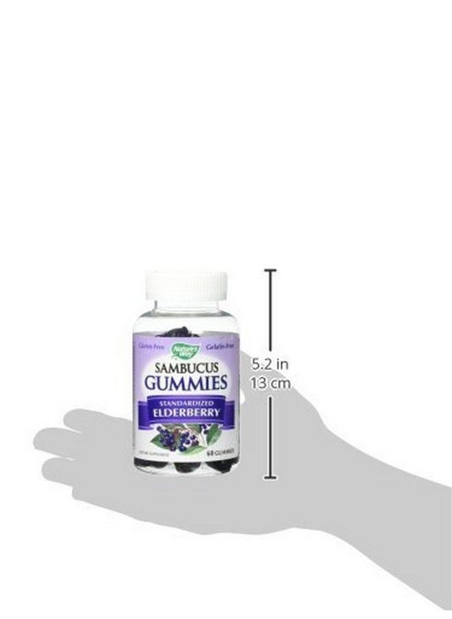 Sambucus - Nature Way Sambucus Elderberry Gummies Herbal Supplements With Vitamin C And Zinc Gluten Free Vegetarian 60 Gummies (Packaging May Vary) Pack Of 2 - Image 1