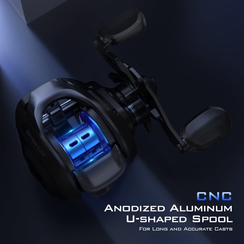 KastKing Centron Lite Baitcasting Fishing Reels, 7.1:1 Gear Ratio, Right Handed Reel, Black - Image 3