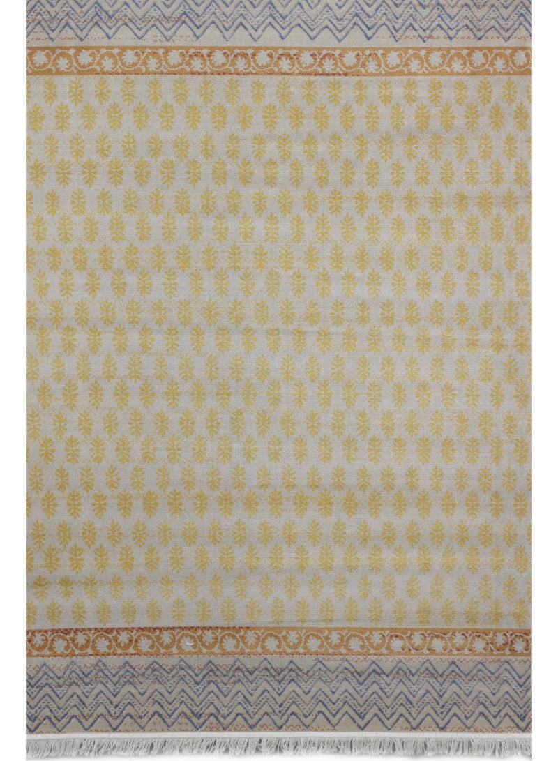 Alkaffary Belgian Sadu Inspiration Rug in Elegant Khish Design with Refined Bohemian Style 2.80X3.80 yellow - Image 2