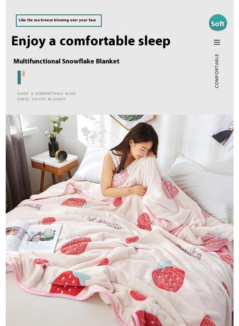 Bluejw بطانية مريحة مثيرة بنمط الفراولة قطعة واحدة - Image 2