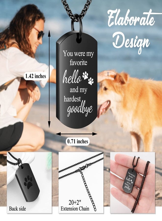 Abooxiu Cremation Jewelry for Ashes Urn Necklace - Stainless Steel, Black, Non-Engraving - Pet Memorial Product - Pawprint Ashes Holder - You Were My Favorite Hello and My Hardest Goodbye - Image 2