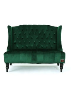 Wooden Twist Wooden Twist Soft Velvet Upholstery Button Tufted Modern Bench With Teak Wood Legs ( Green )  - Image 3