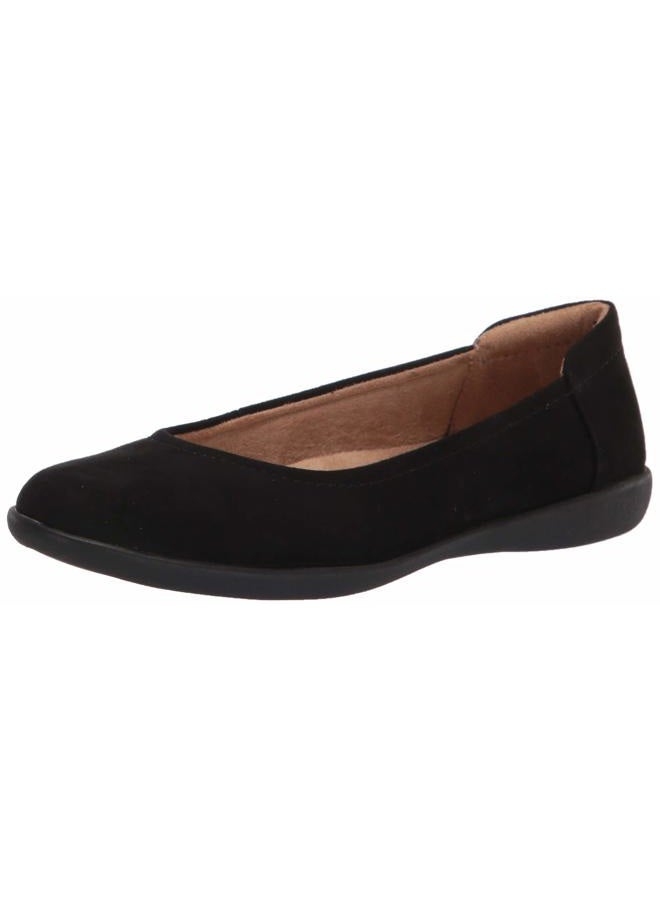 Naturalizer Womens Flexy Comfortable Slip On Round Toe Ballet Flats, Black Leather, 37 EU - Image 1