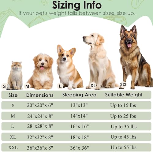 Hoewina Dog Cat Bed 20in Cat Beds for Indoor Cats Calming Donut Bed for Puppy and Kitten Washable Round Fluffy Pet Bed for Small Medium Dogs and Cats Green - Image 3