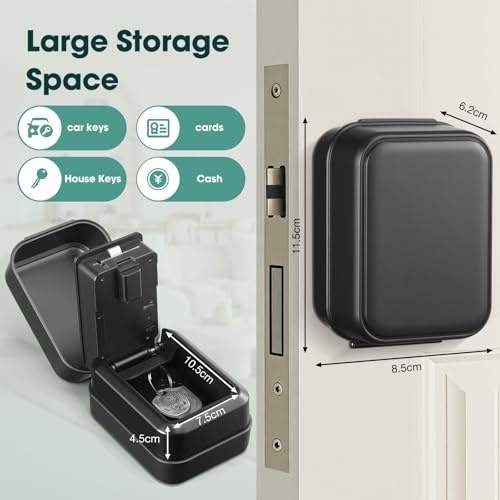 Thlevel Smart Key Lock Box Electronic Bluetooth Lock Box with APP Control PIN Code TypesShare eKey Wall Mounted Lock Box for Airbnb Realtor House OfficeBlack - Image 3