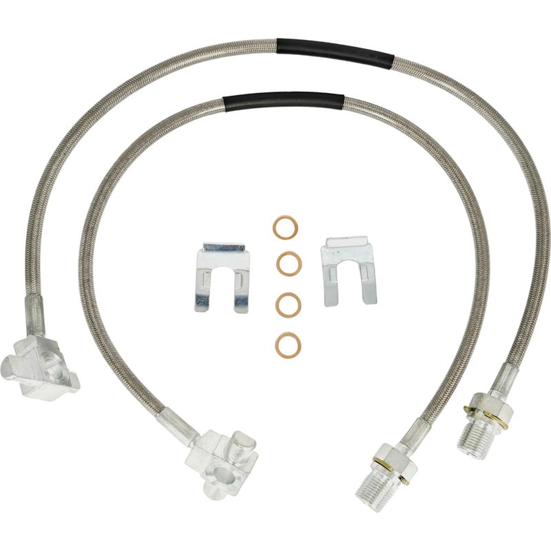 EZROAD 2X Front Extended Stainless Steel Brake Line 89340S Compatible with Chevrolet C10 C20 K10 K20 K5 Blazer Compatible with GMC C15 C25 K15 K25 Jimmy Suburban 19711991 Pickup Truck SUV Lift - Image 2